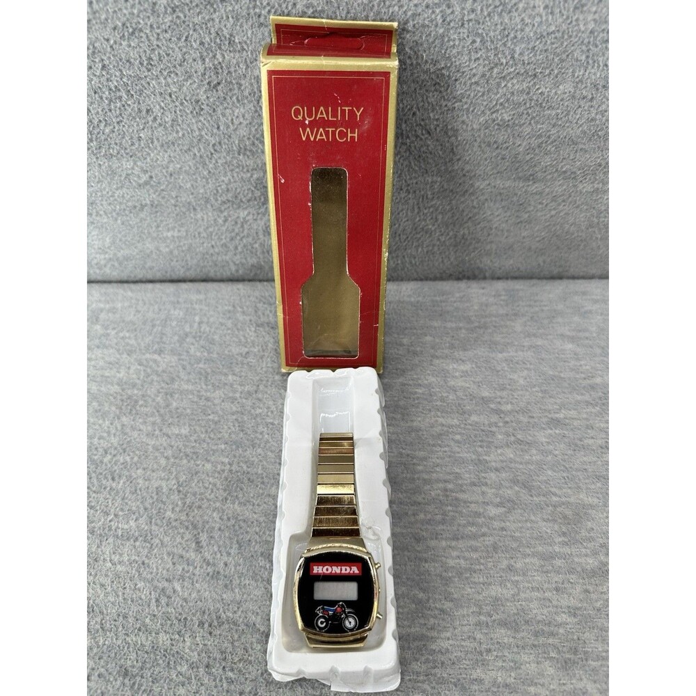 Vintage HONDA Advertising SilverTone Digital Mechanical Watch